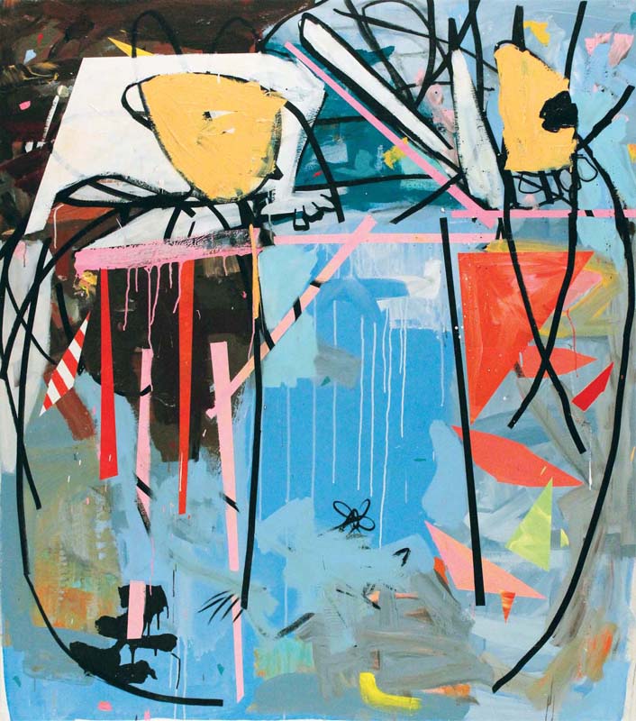 70 (vertical) x 60 (horizontal) inches acrylic and marker  2012 * private collection