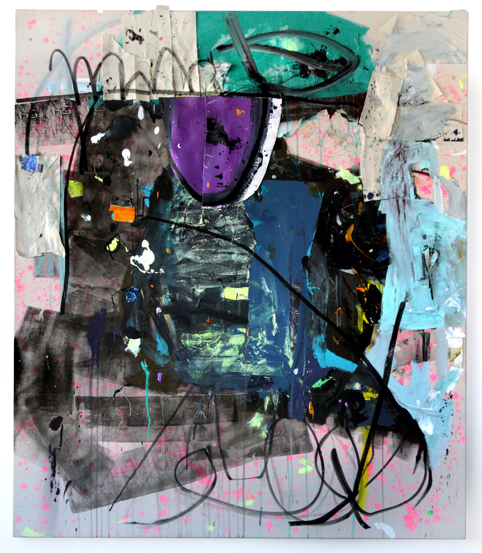 70 (vertical) x 60 (horizontal) inches acrylic, marker and canvas 2015