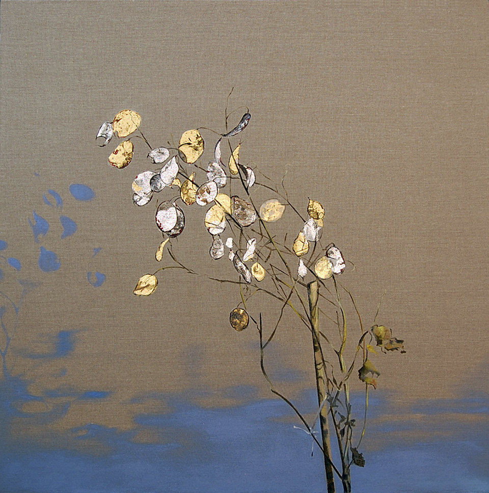 oil, gold and silver leaf on linen, 32x32, 2010